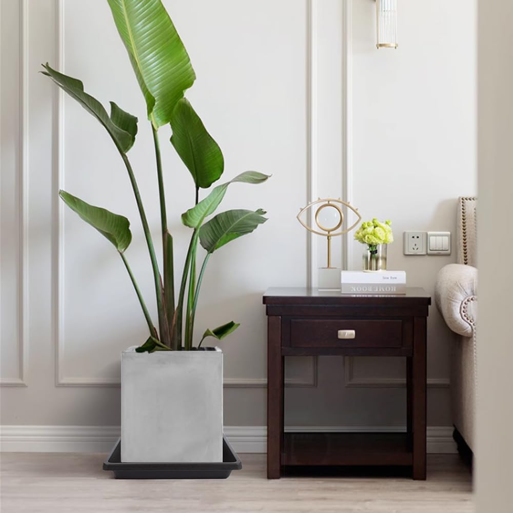 Plant Saucer 12 Inch Square 4 Pack 6 8 10 14 16 18 20 inch, Plant Saucers for Indoors and Outdoors, Saucers for Potted Plants, Planter Saucer, Plant Water Catcher Trays for Pots