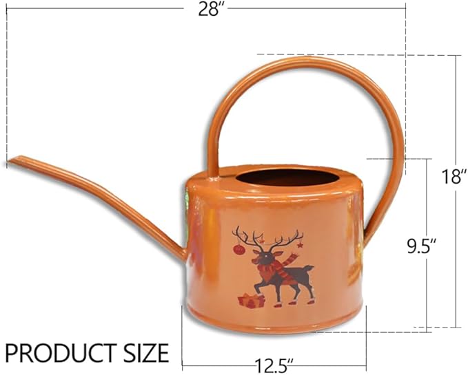 Metal Watering Can for Outdoor and Indoor Plants, Watering Can Decor, 1 Gallon (Brown)