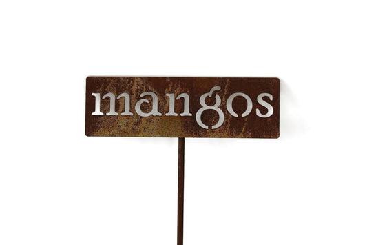 Classic Metal Garden Markers 19 Inches Tall (mangos, Naturally Rusted)