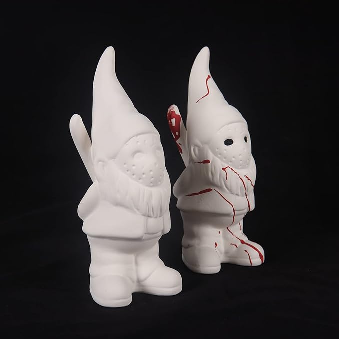 Garden Gnome Ceramics to Paint Garden Gnome Horror Halloween Gothic Indoor Home Decor Gifts Ready to Paint Ceramic
