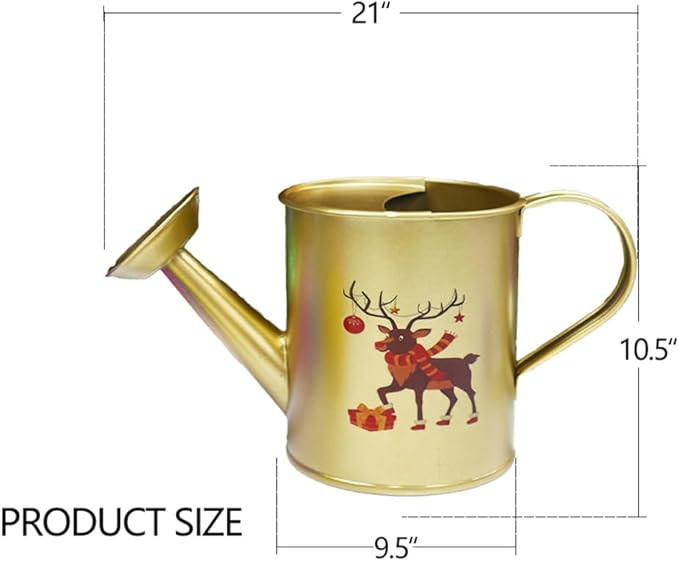Metal Small Watering Can for Outdoor and Indoor Plants, Watering Can Decor, 500ML (Small Gold)