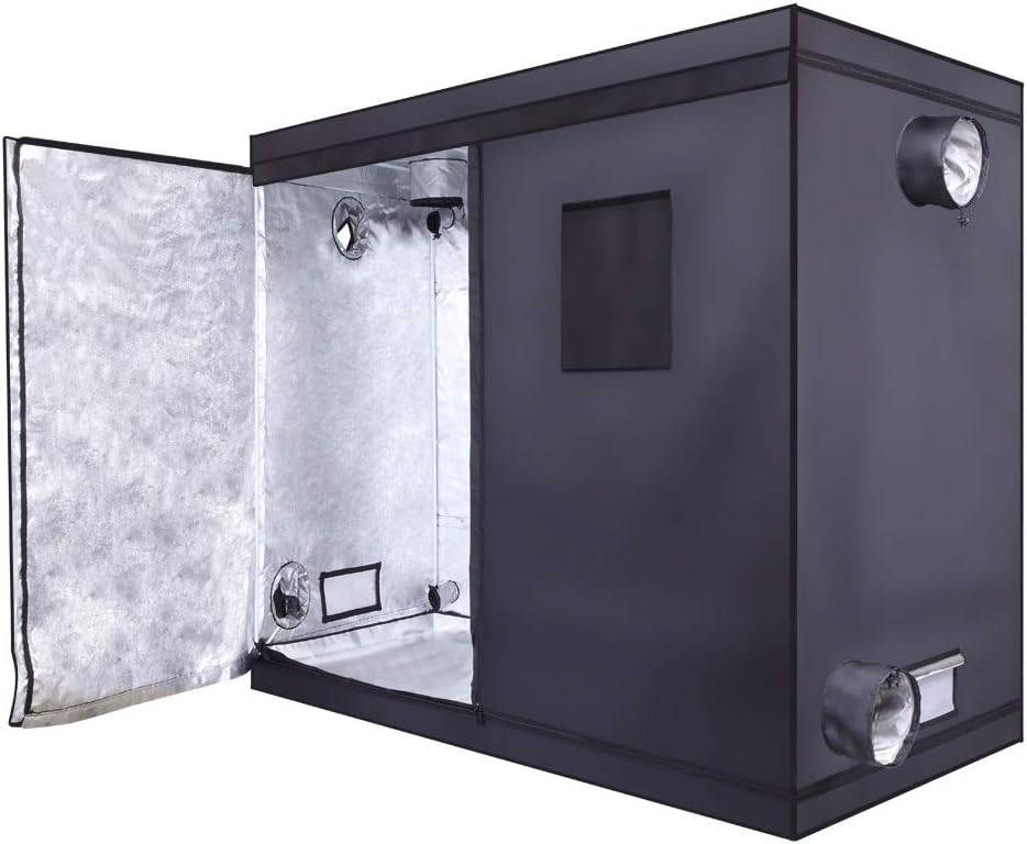 Plant Grow Tent, Black, 240x120x200cm, Indoor Growing, Enclosure with Observation Window and Floor Tray