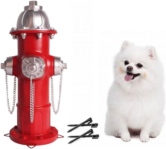 Dog Puppy Pee Post and Gift - Fire Hydrant Garden Decor Statue - Large, for Dogs