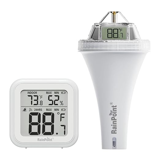 RAINPOINT Anti-Fog 360° Reading WiFi Digital Pool Thermometer Floating for Ice Bath,Double-Layer IP68 Waterproofing Remote Temperature Monitor E-Mail&Push Notification Hot Tub SPA,Fish Tank,Aquarium