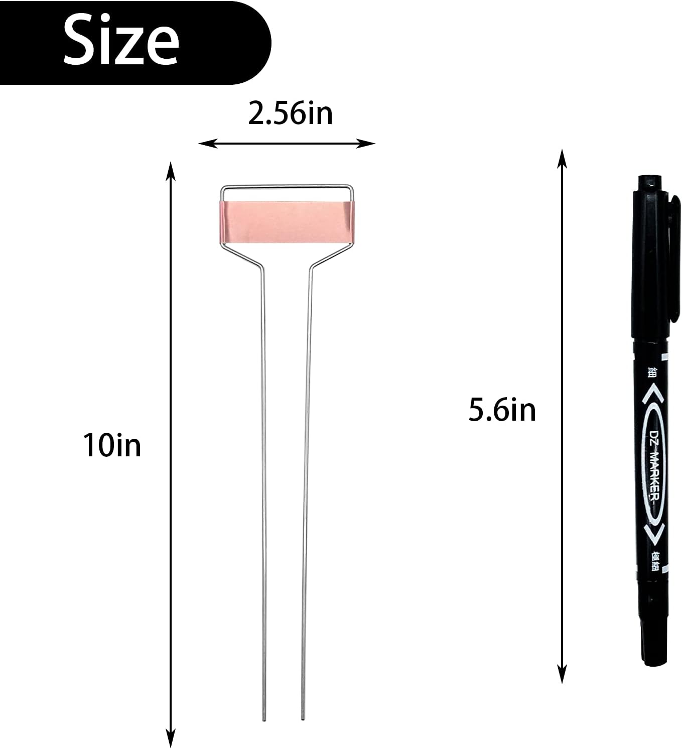Wehhbtye 20 PCS 10 Inch Metal Plant Label Stakes-Copper Metal Plant Tags,High Copper Plate Plant Labels,Coppers Plant Tags with 1 Maker Pen for Flowers, Vegetables, Seedlings, Seed,etc