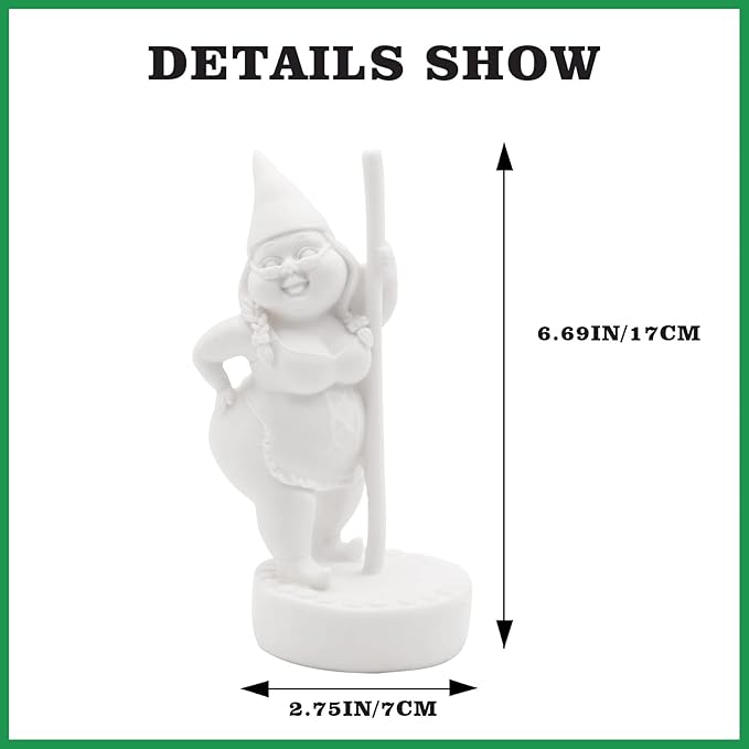 Paint Your Own Garden Gnome Statues, Unpainted Pole Dancing Gnome Statue, Unpainted DIY Gnome Figurines, Funny Outdoor Gnome Figure, Dancing Lady Gnome Statue(6.7"/17 cm)