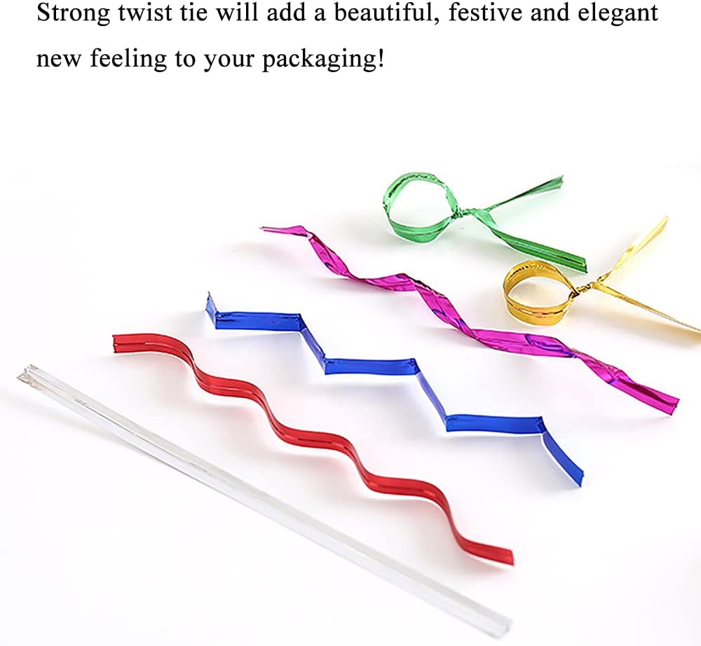 HAHIYO 700Pcs 4 inches 7 Colors Metal Twist Ties Bread Candy Coffee Bag Ties Plant Garden Twist Ties for Cellophane Treat Bags Gift Wraping Bags Plastic Bags Halloween Party Cake Present Art Crafts