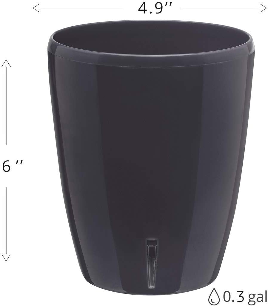 Santino 4.9 Inch ORCHIDEA Self Watering Pots for Orchids in Anthracite (Set of 3) - Decorative Wicking Planter with w/Great Aerification, Drainage and Water Level Indicator
