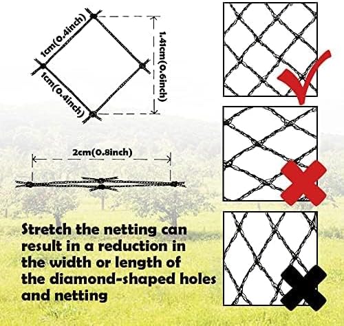 Meanchen Bird Netting for Garden 25x25Ft, 1/2" Mesh Garden Netting,Heavy Duty Deer Netting,Protect Vegetable Plants and Fruit Trees,Garden Mesh Fence for Blueberry Bushes.