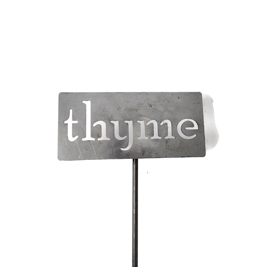 Classic Metal Garden Markers 19 Inches Tall (thyme, Raw, Unfinished Steel (will rust with time))