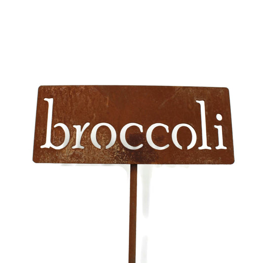 Classic Metal Garden Markers 19 Inches Tall (broccoli, Naturally Rusted)