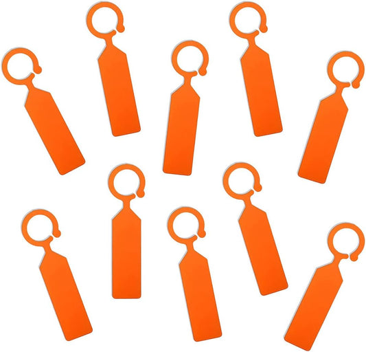 MHY 100 Pcs Thick Plastic Labels - Garden Waterproof Plant Tags - 4.3 inch Color Hanging Markers for Potted Plants, Nurseries, Trees, Gardening (Orange)