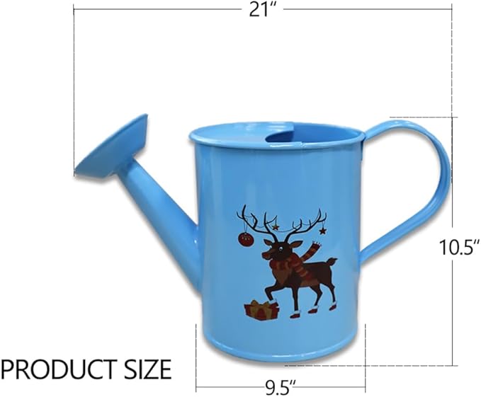 Metal Small Watering Can for Outdoor and Indoor Plants, Watering Can Decor, 500ML (Small Blue)