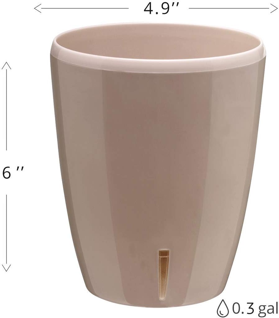 Santino 4.9 Inch ORCHIDEA Self Watering Pots for Orchids in Sand (Set of 3) - Decorative Wicking Planter with w/Great Aerification, Drainage and Water Level Indicator