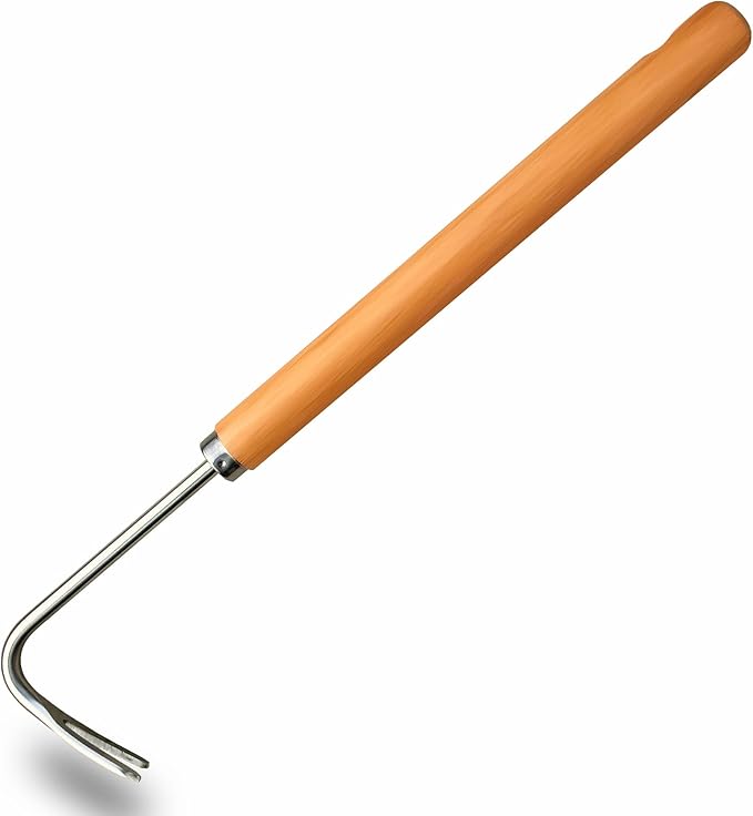 SHANFEEK Weed Puller Weeding Artifact Uprooting Weeding Tool Gardening Hand Tools 16-Inch Weed Remover Tool for Yard with Extended Hard Solid Wood Handle(V-Type)