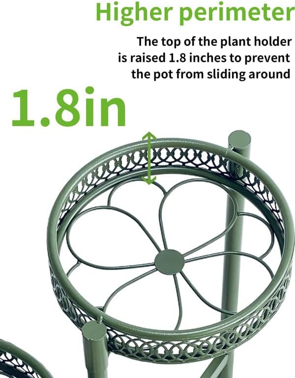 7 Tier Metal Corner Plant Stand Indoor Outdoor, Folding Tall Plant Rack, Heavy Duty Wrought Iron Flower Pot Stand, Planter Display Rack for Living Room Balcony Garden Patio - GreenFlower