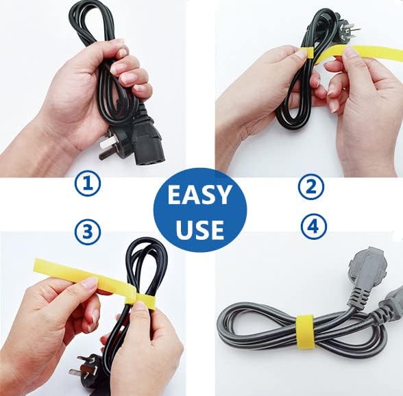 Plant Ties 65.6 Feet, Plant Tape Reusable Nylon Hook and Loop Tape, Garden Strap for Climbing Plants Supports, Tree Ties for Flower Vine Tomato Branches, Cable Wire (Black)