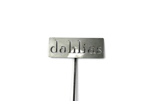 Classic Metal Garden Markers 19 Inches Tall (dahlias, Raw, Unfinished Steel (will rust with time))