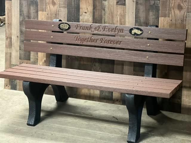 Memorial Park Bench (Made Entirely from Recycled Plastic Material)