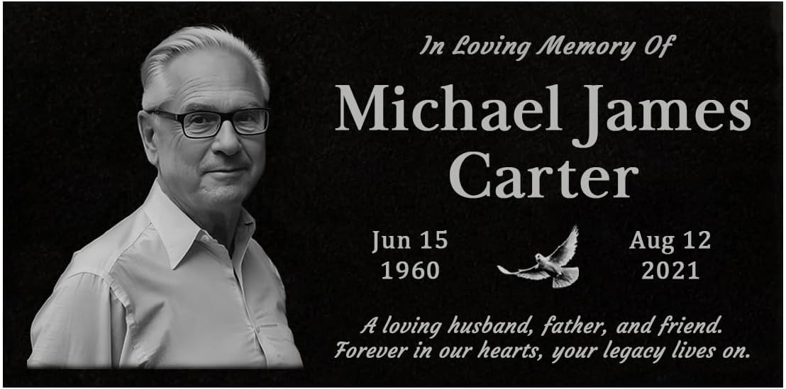 24x12 Personalized Granite Grave Stone – Custom Engraved Headstone for Cemetery, Memorial Plaque for Grave, Durable Tribute Marker for Loved Ones