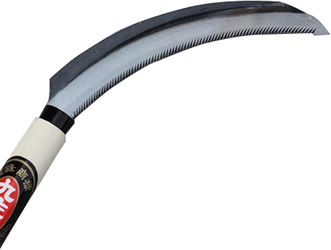 MerceHygea Japanese Weeding Sickle Handheld Steel Grass Weeder, Thick Blade Gardening Quick Work, Beige