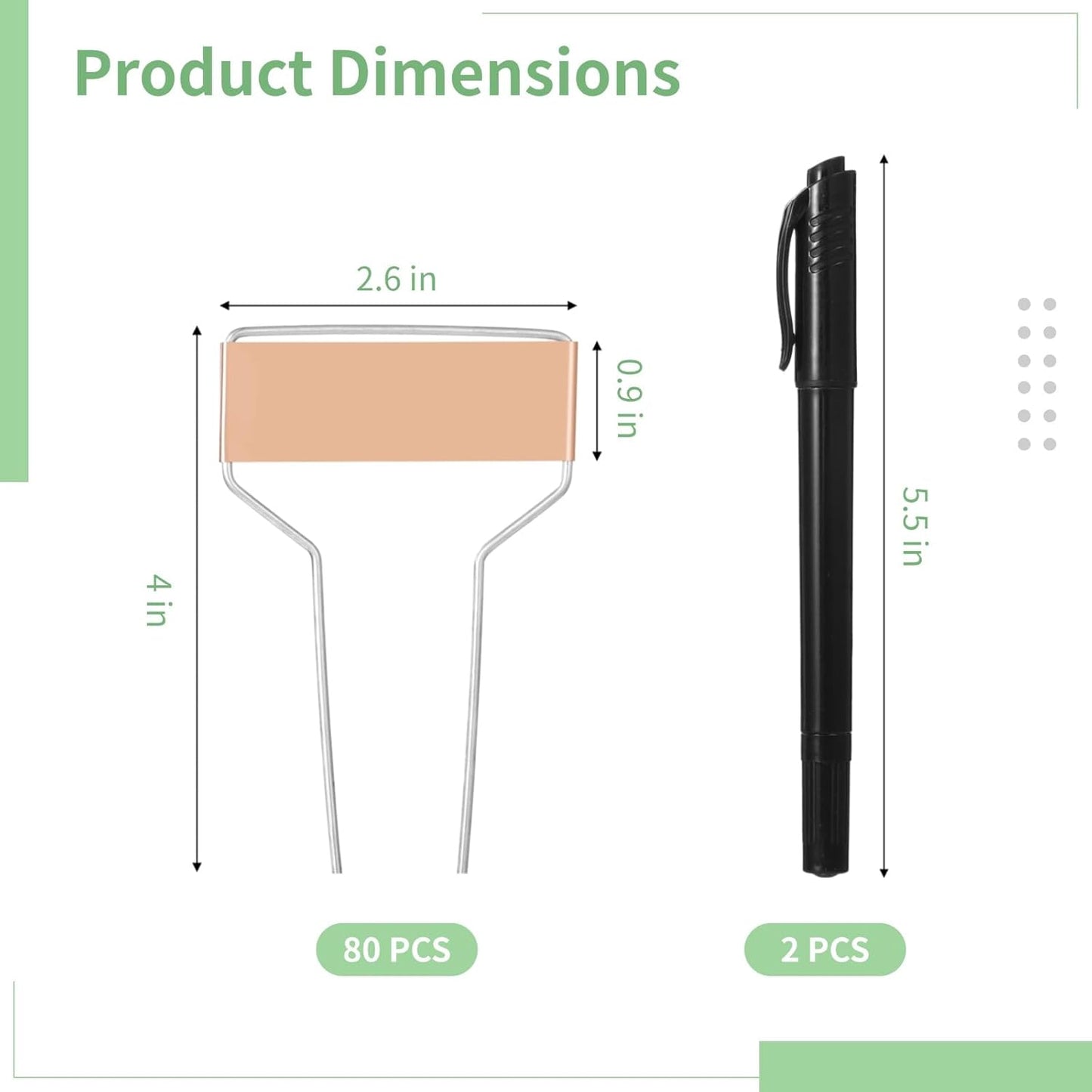 80 PCS Metal Garden Tags Plant Labels for Garden Waterproof Plant Markers with 2 Permanent Pen, High Copper Plate Plant Labels,Coppers Plant Tags for Flowers, Vegetables, Seedlings, Seed (80PCS)