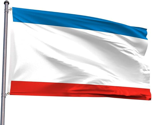 Ukraine Crimea Flag 5x8FT Ukrainian Crimean Polyester Banner With 2 Grommets Fade Resistant Vivid Color For Patriotic Festival Events Party Decoration(Crimea UKR, 5x8FT)