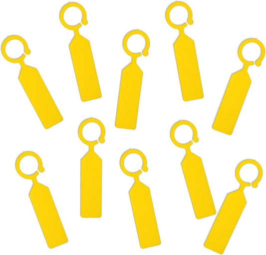 MHY 200 Pcs Thick Plastic Labels - Waterproof Garden Plant Tags - 4.3 inch Color Hanging Markers for Potted Plants, Nurseries, Trees, Gardening (Yellow)