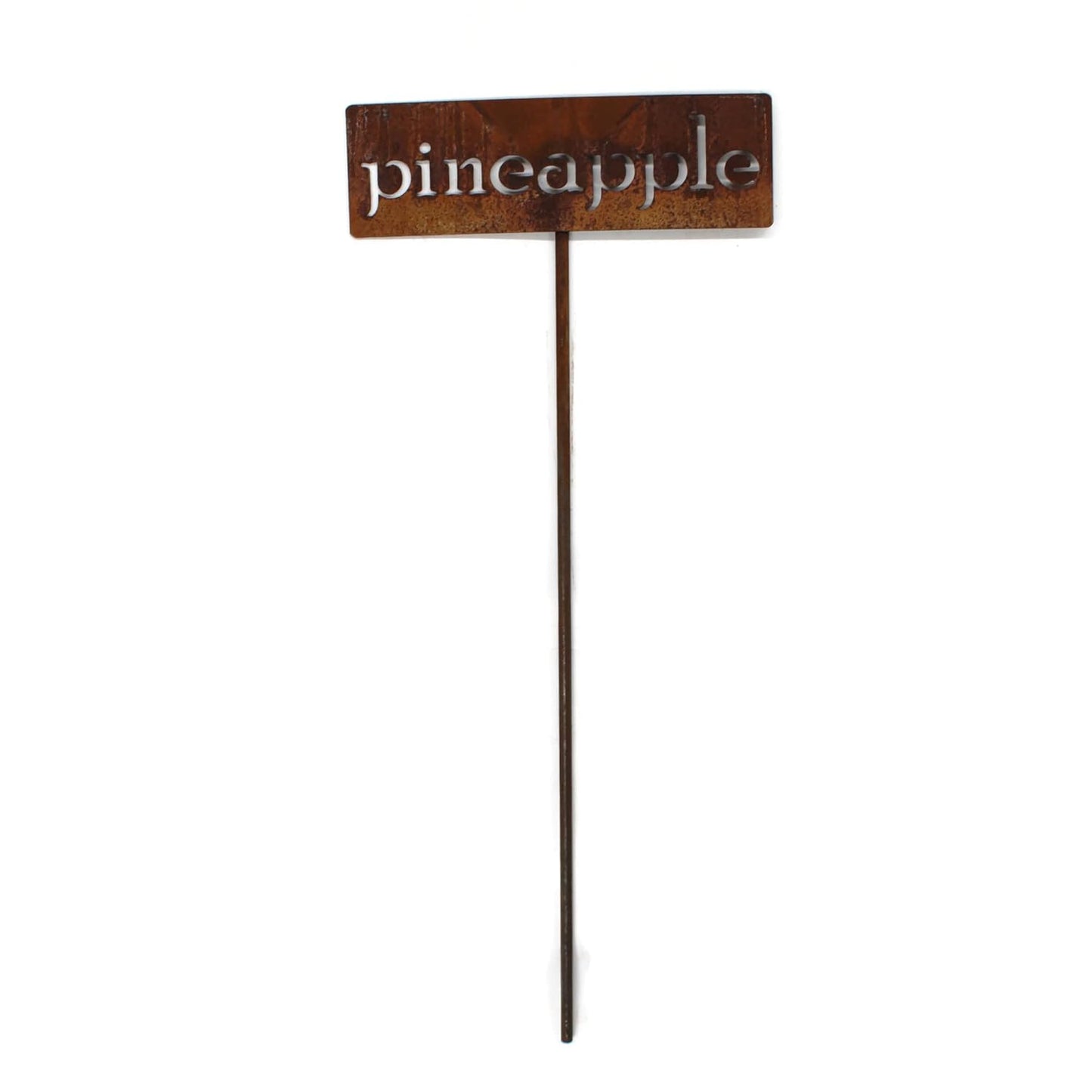 Classic Metal Garden Markers 19 Inches Tall (pineapple, Naturally Rusted)