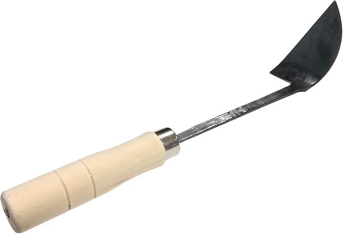 Korean Gardening Tool ho-mi Hand Plow Hoe Spade, Trowel, Weeder, and More! an Excellent Tool for use in Any Vegetable or Flower Garden 12.40 Inches (Round Triangle)