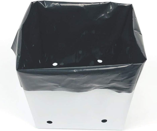 HORTIPOTS Black and White Plastic Grow Bags 1 2 3 Gallon (1 Gallon-Pack of 100)