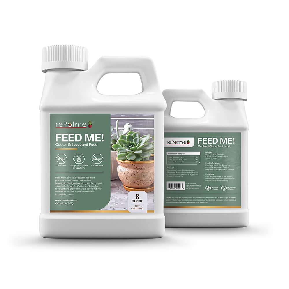 rePotme Cactus & Succulent Food - Feed ME! Fertilizer (8 Oz), Makes 96 Gallons of Fertilizer
