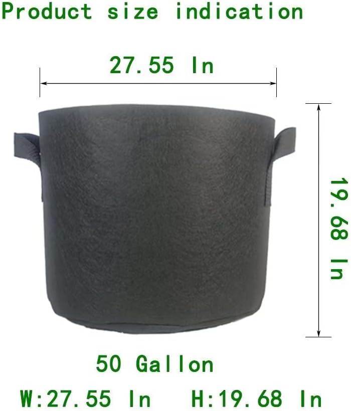 3-Pack 50 Gallon Grow Bags Outdoor Plant Pots with Handles Potato Grow Bags