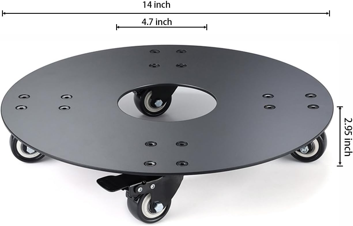 Plant Stand with Wheels,3.0mm Thick Aluminum Alloy Plant Caddy with Wheels Heavy Duty, Rolling Plant Stand Holds 14 Inch and 500lbs(Black)