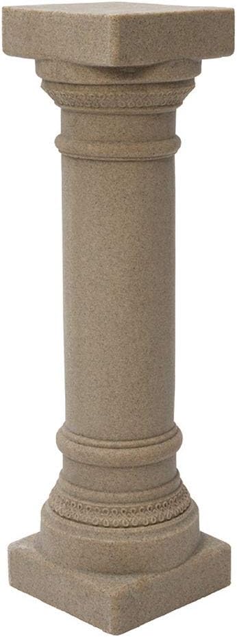 EMSCO Group Greek Column Statue – Natural Sandstone Appearance – Made of Resin – Lightweight – 32” Height