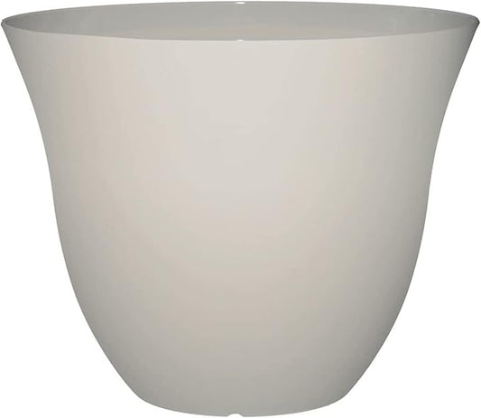 Classic Home and Garden Honeysuckle Resin Flower Pot Planter, White Vanilla, 13"
