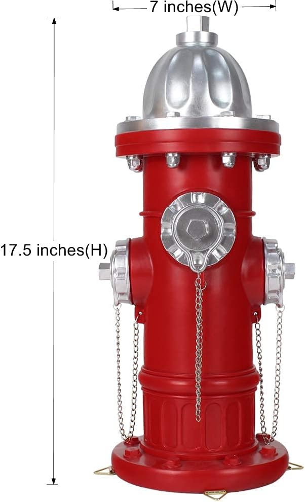 Fake Fire Hydrant for Dogs to Peed on, Dog Fire Hydrant Pee Post, 17.5" Backyard Decor Outdoor Statues Firefighter Gifts for Men (17.5")