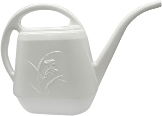 Plant Watering Can - 1 Gallon - White - with Long Spout for Indoor and Outdoor Plant Garden