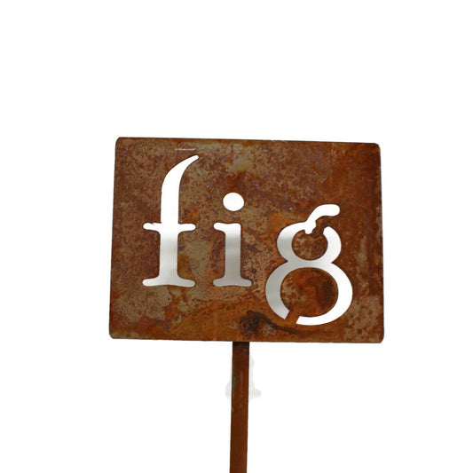 Classic Metal Garden Markers 19 Inches Tall (fig, Naturally Rusted)