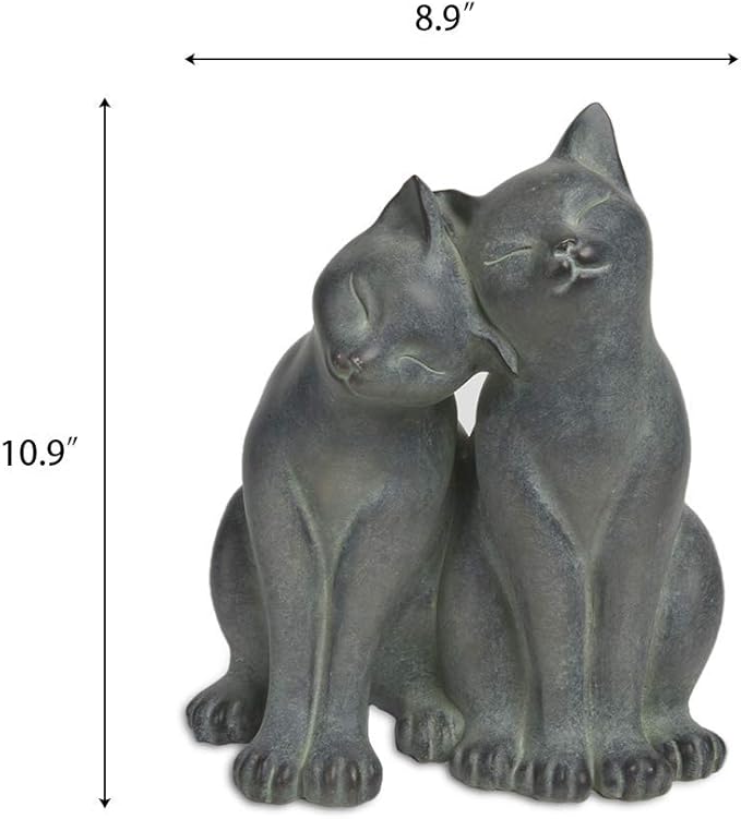 Newman House Studio Garden-Statues Cats Kitten-Couple Figurines Decor - Polyresin Sculpture for Outside Farmhouse Yard, 8.9 * 8.3 * 10.9 Inch