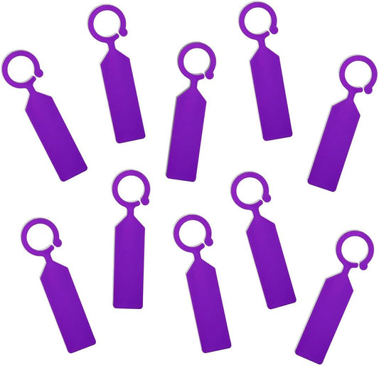 MHY 100 Pcs Thick Plastic Plant Labels - Garden Waterproof Plant Tree Tags - 4.3 inch Color Hanging Plant Markers for Plants, Potted Plants, Nurseries, Trees，Gardening (Purple)