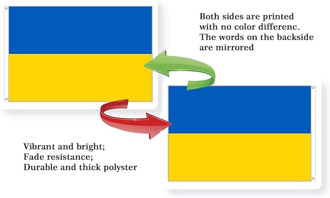 Ukraine Flag 5x8FT Ukrainian National Polyester Flag With 2 Grommets For Patriotic Ukrainian Themed Festival Events Party Decoration (Ukraine, 5x8FT)