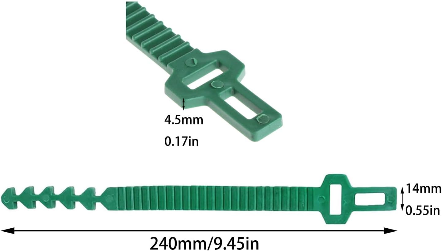 8PCS 9.45 Inch Green PP Stump Support Strip Heavy Duty Adjustable Interlock Garden Plants Shrub Ties for Gardening Pots Nurseries