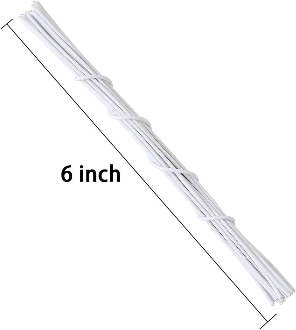 200 Pcs 6 inch Garden Twist Tie, Round Plastic Twist Ties for Plants, Vines and Wrapping Cords or Christmas Tree Gardening Plants Growth and Care, Office Home Cable Organization (White)