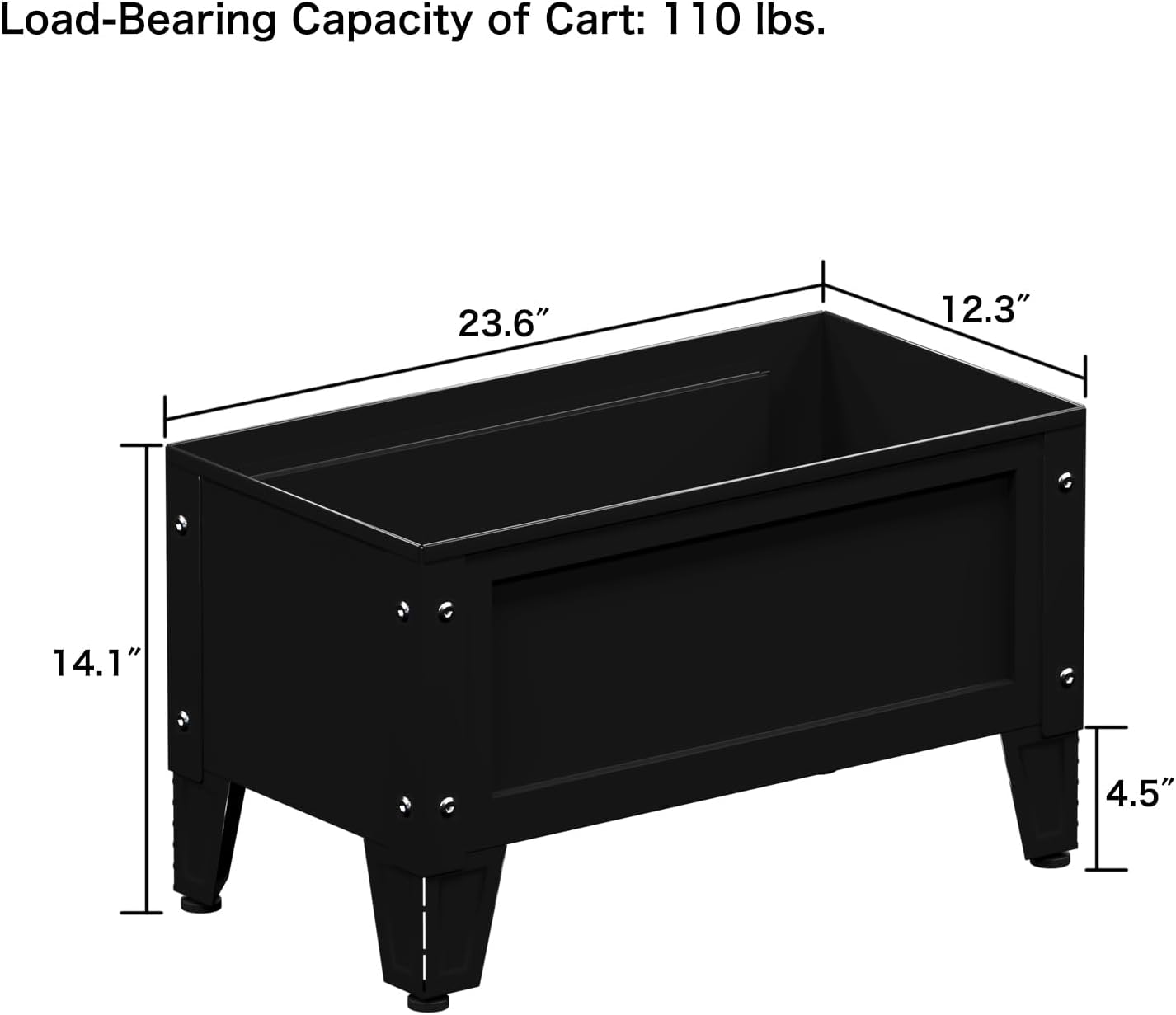 Raised Garden Bed with Low Profile Design Metal Planter Box for Growing Fresh Herbs Vegetables Flowers Succulents&Other Plants for Outdoor Backyard Patio Deck Balcony Black