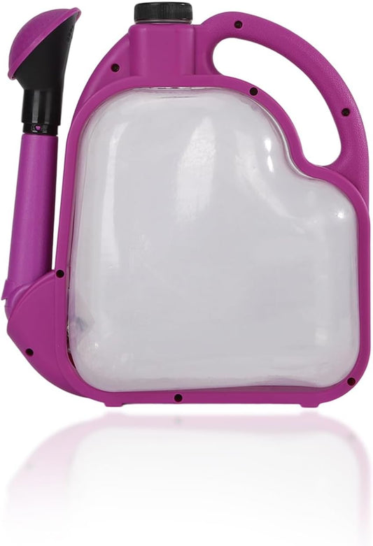 Foldable Watering Can 0.8 Gallon Transparent Plastic with Long Spout & Ergonomic Handle, Compact for Indoor Outdoor Plants（Purple）