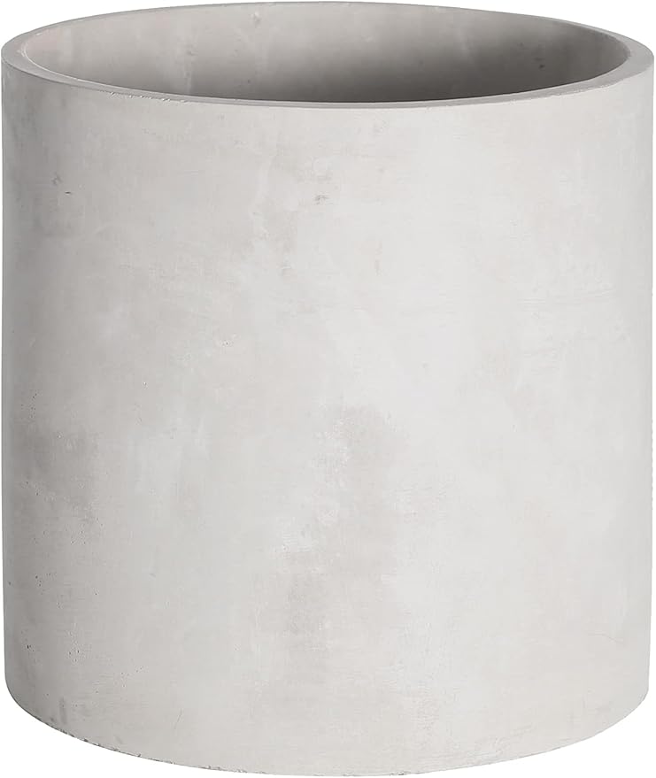 Plant Pots - 6.7 inch Cement Planters Indoor - Modern Grey Flower Pot with Drainage Hole - Home Office Decor