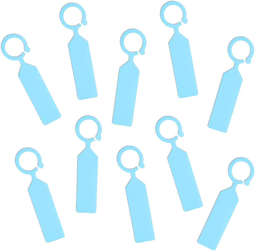 MHY 100 Pcs Thick Plastic Plant Labels - Garden Waterproof Plant Tree Tags - 4.3 inch Color Hanging Plant Markers for Plants, Potted Plants, Nurseries, Trees，Gardening (Light Blue)