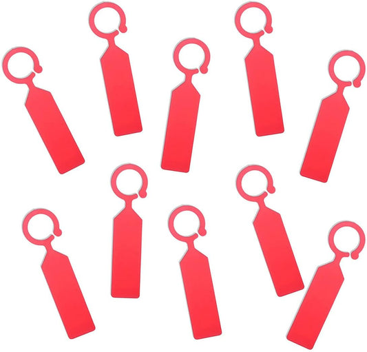 MHY 100 Pcs Thick Plastic Plant Labels - Garden Waterproof Plant Tree Tags - 4.3 inch Color Hanging Plant Markers for Plants, Potted Plants, Nurseries, Trees，Gardening (Red)