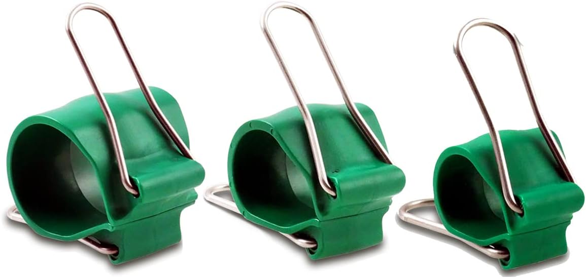 Cable Management Clips: Versatile Reusable Cord Holders for Christmas Lights, Holiday Decor, and Outdoor String Lights - 18 Pack Small, Medium, and Large Green